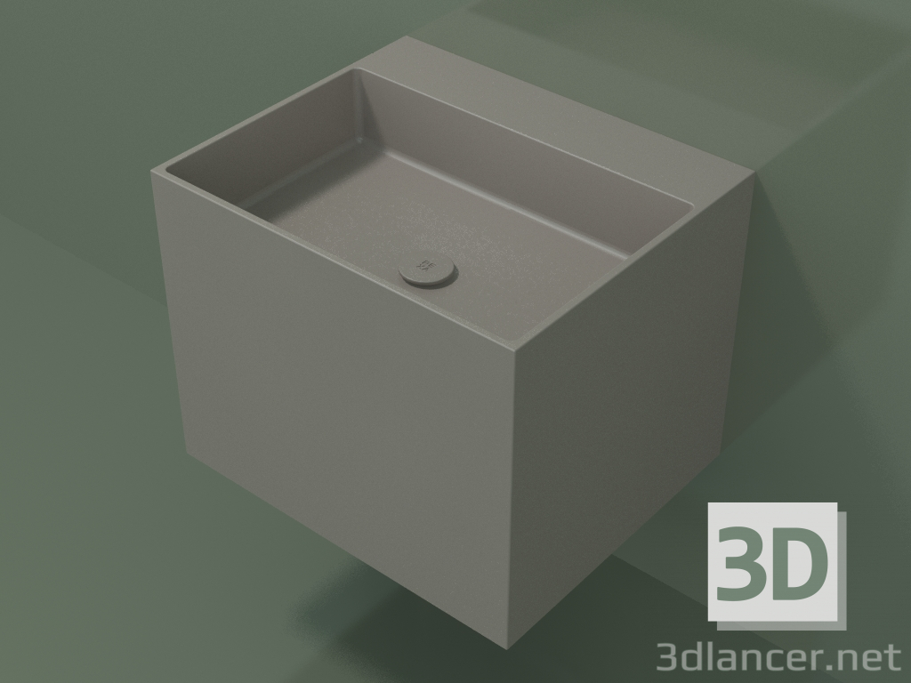 3d model Lavabo de pared (02UN33302, Clay C37, L 60, P 50, H 48 cm) - vista previa