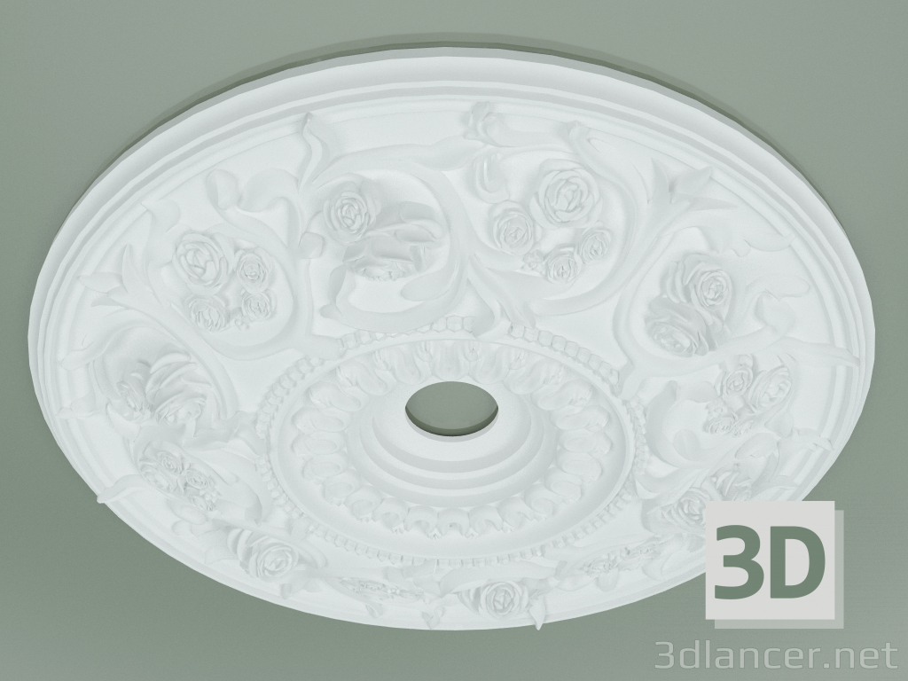 Modelo 3d Roseta com ornamento RW023 - preview