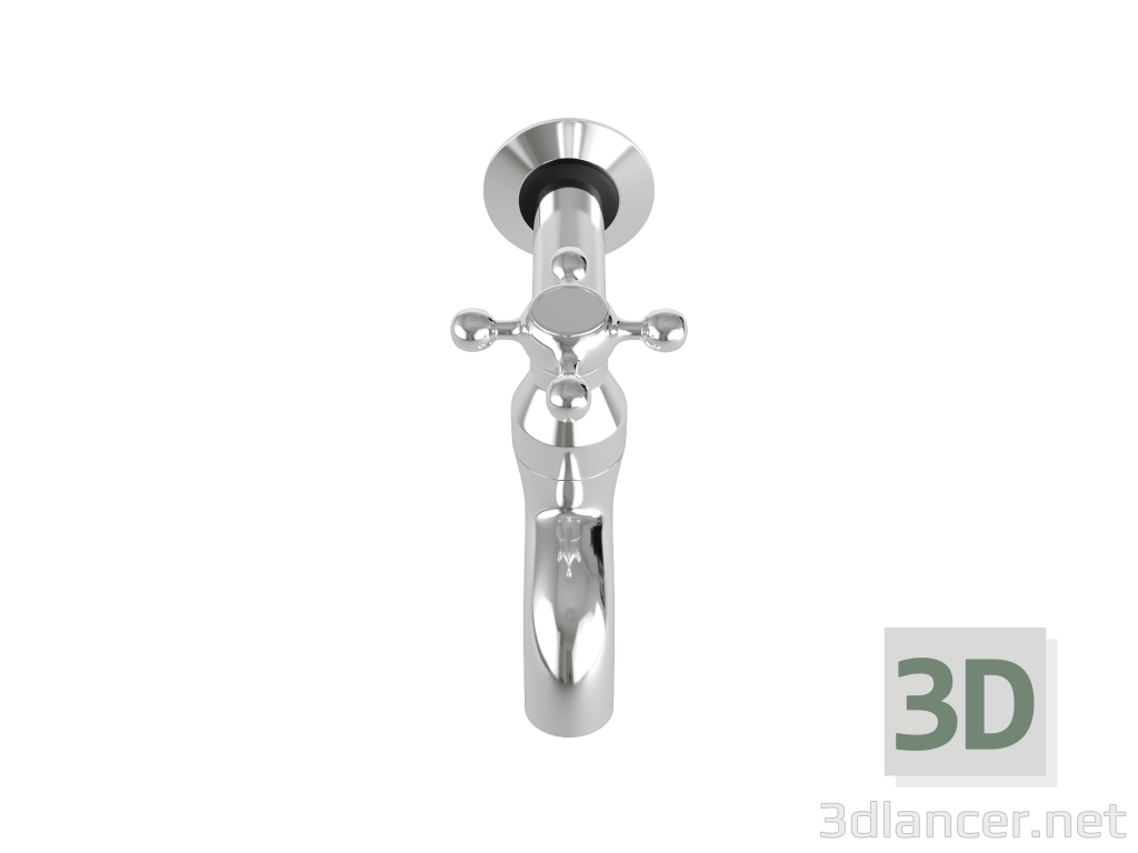 grifo con una salida para lavanderías y balcones 3D modelo Compro - render