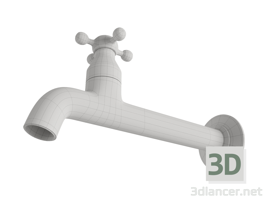 grifo con una salida para lavanderías y balcones 3D modelo Compro - render