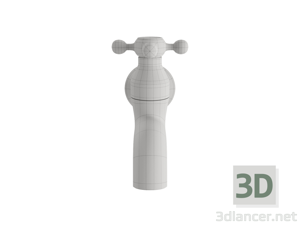 grifo con una salida para lavanderías y balcones 3D modelo Compro - render