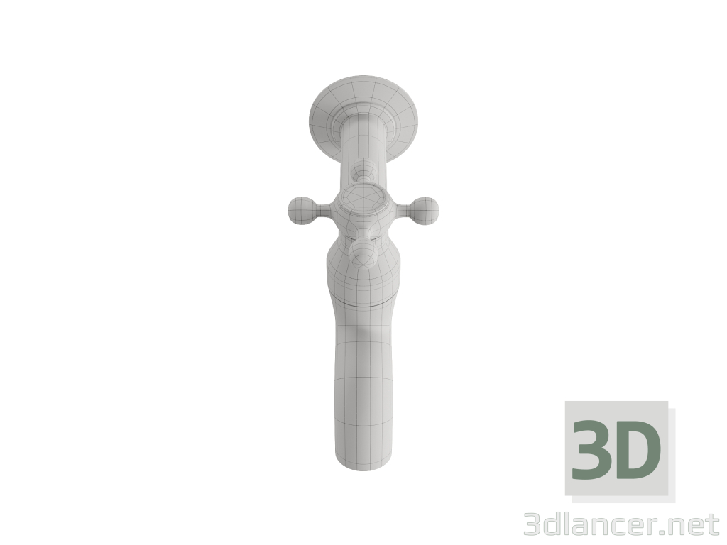 grifo con una salida para lavanderías y balcones 3D modelo Compro - render