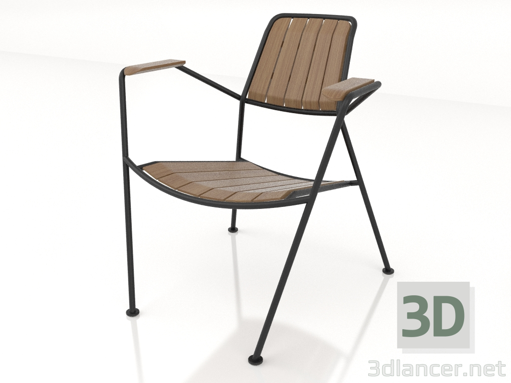 modèle 3D Chaise avec accoudoirs - preview