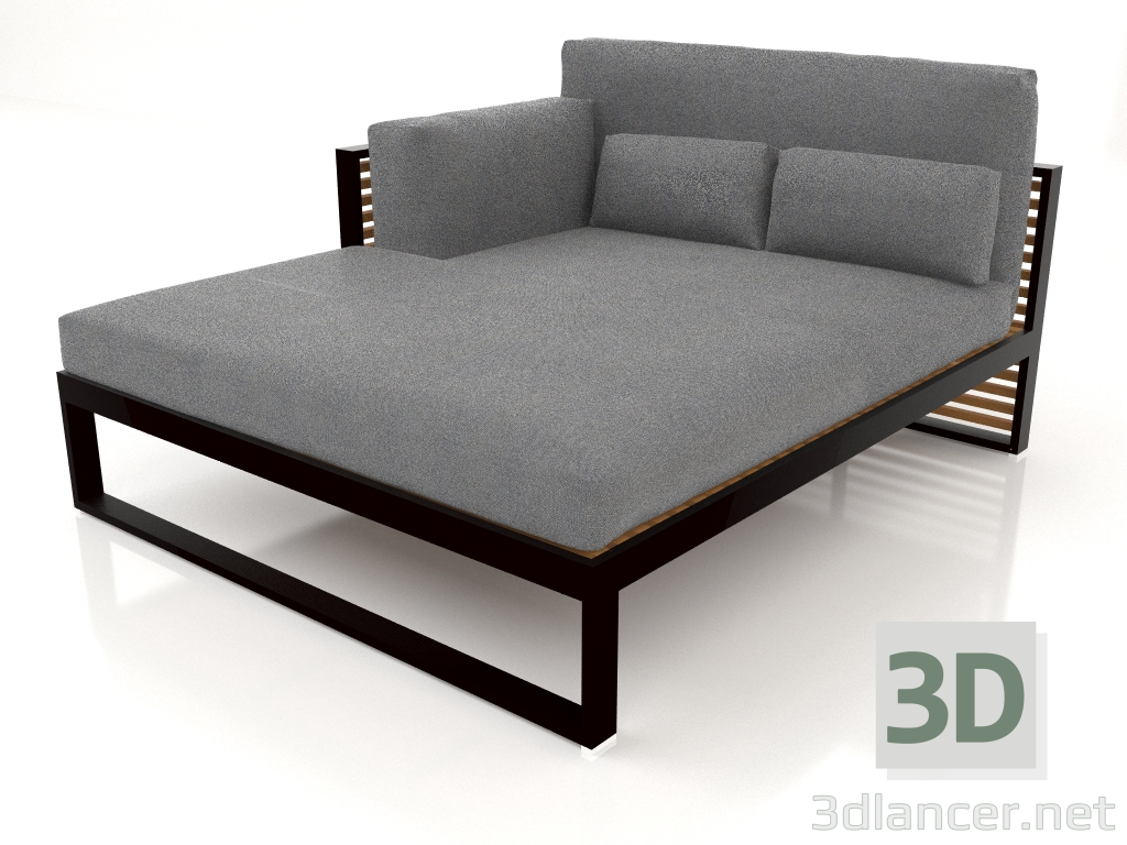 3D Modell XL-Modulsofa, Teil 2 links, hohe Rückenlehne, Kunstholz (Schwarz) - Vorschau