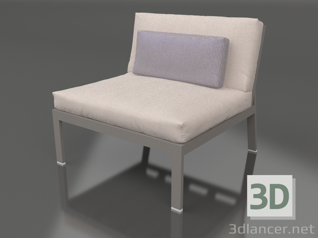 modello 3D Modulo divano, sezione 3 (Grigio quarzo) - anteprima