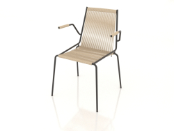 Chair with armrests Noel (Black Base, Nature Flag Halyard)