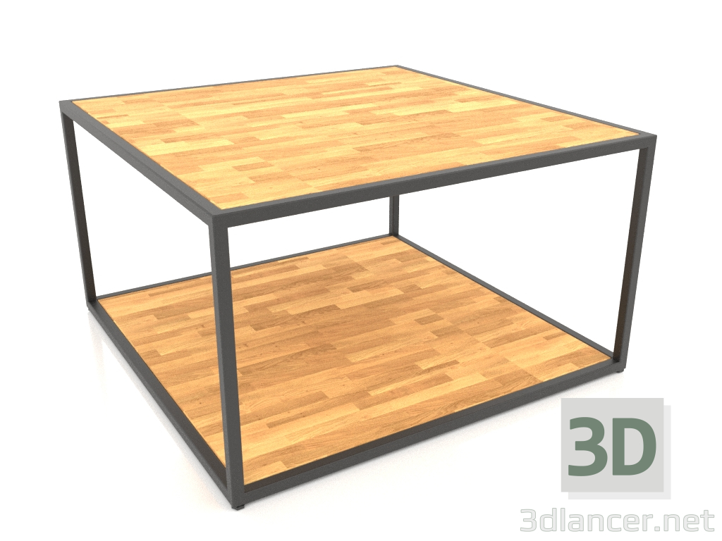 3d model Mesa de centro cuadrada de dos niveles (MADERA, 80X80X50) - vista previa