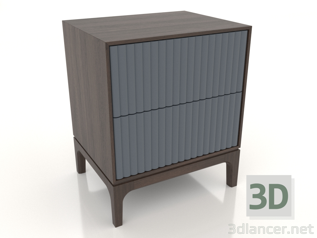 Modelo 3d Mesa de cabeceira FARGO 2 gavetas com fachadas fresadas (ardósia, carvalho escuro, opção 4) - preview