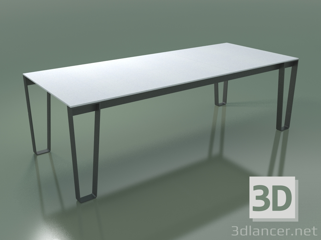 3d model Mesa de comedor exterior InOut (933, aluminio lacado gris, listones de piedra de lava esmaltada blan - vista previa