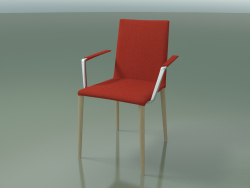 Chair 1709BR (H 85 cm, stackable, with armrests, with fabric upholstery, L20 bleached oak)