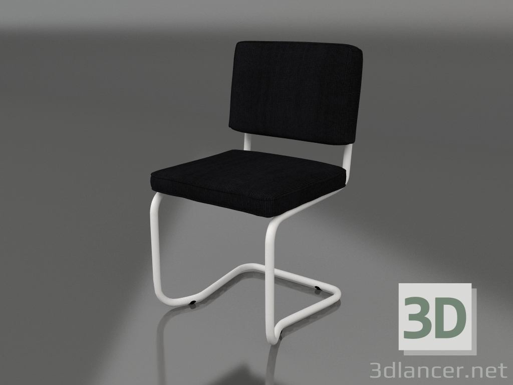 3d model Ridge Rib Kink Chair (Black) - preview