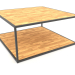 3d model Two-level square coffee table (WOOD, 100X100X50) - preview