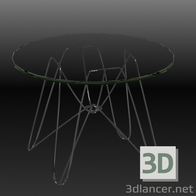 Modelo 3d Mesa de vidro - preview