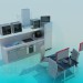 3d model Cocina con mesa de comedor - vista previa