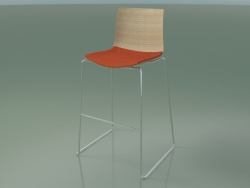 Tabouret de bar 0305 (sur un traîneau, avec un oreiller sur le siège, chêne blanchi)