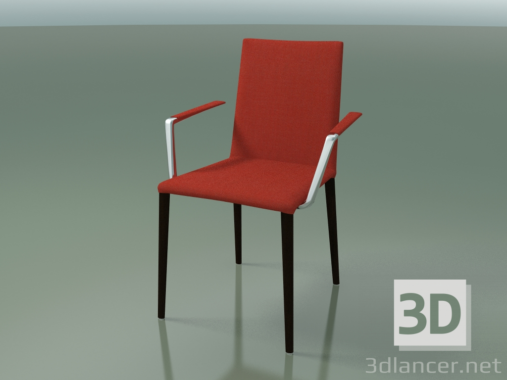 3d model Silla 1709BR (H 85 cm, apilable, con reposabrazos, con tapicería de tela, wengué L21) - vista previa