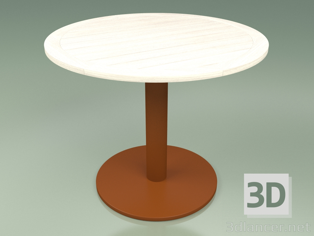 modello 3D Tabella 003 (Metallo ruggine, teak colorato bianco resistente agli agenti atmosferici) - anteprima