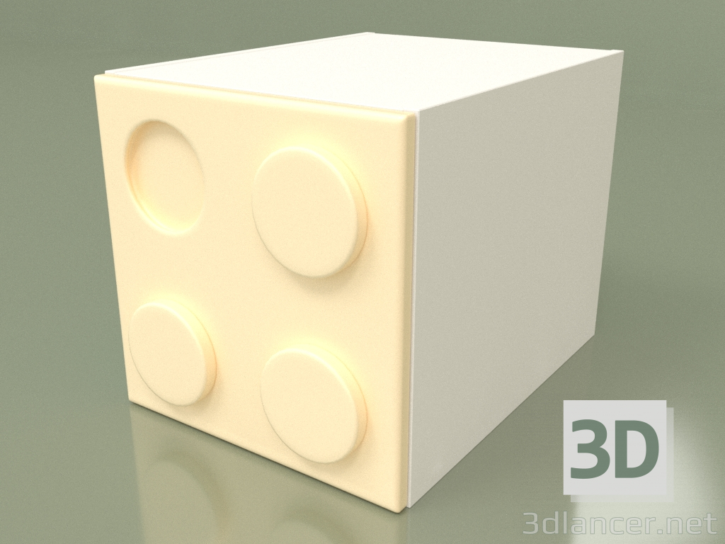 Modelo 3d Cubo de guarda-roupa infantil (Creme) - preview