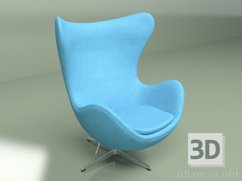 3d model Sillón Egg (azul claro) - vista previa