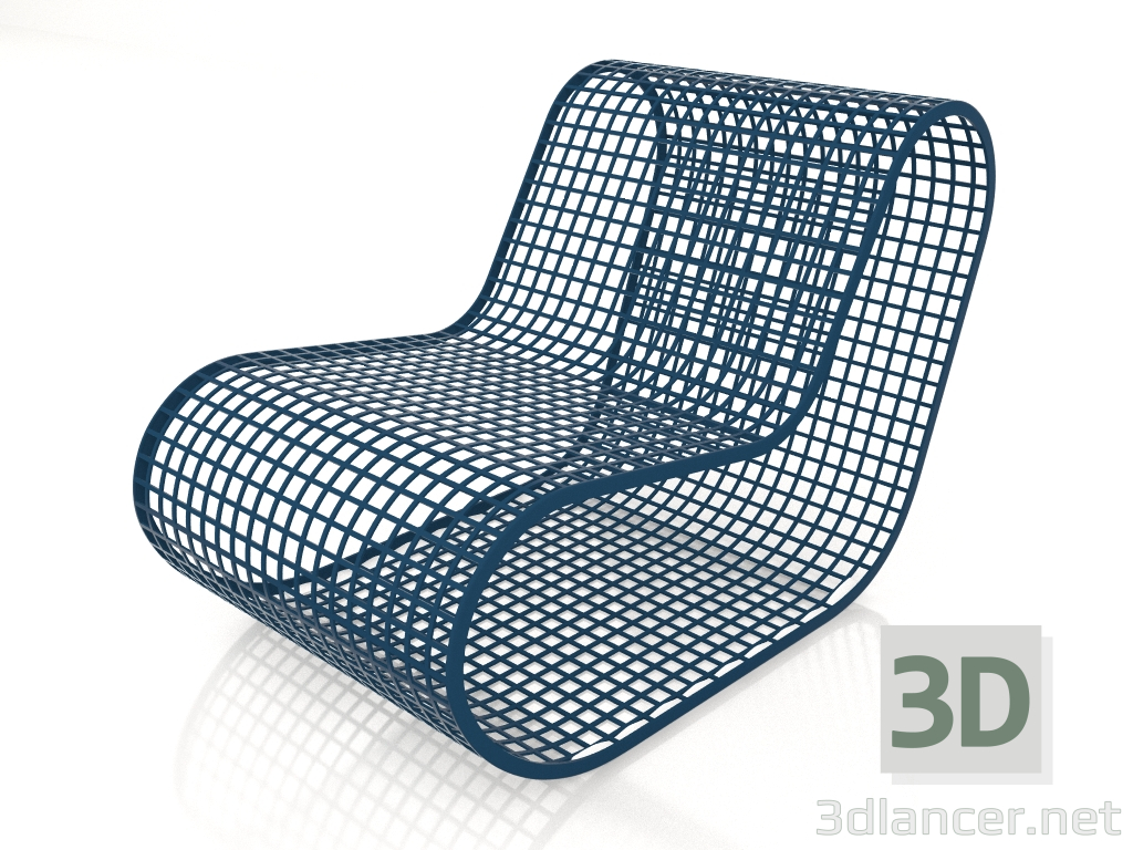 3d model Sillón club sin cuerda (Gris azul) - vista previa