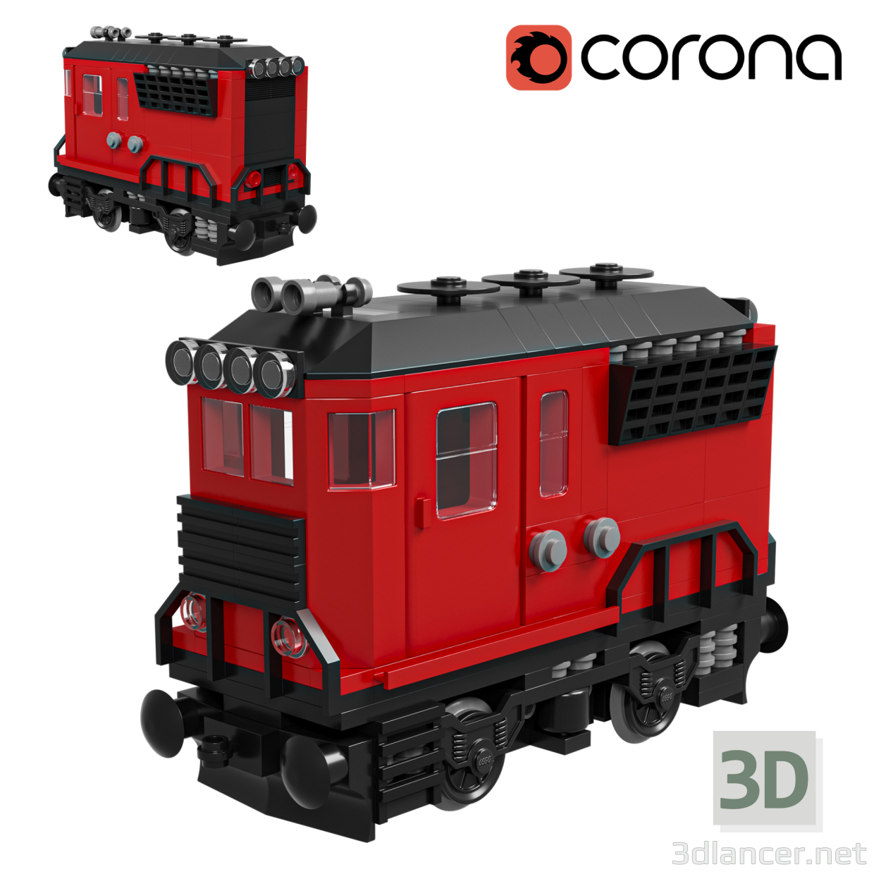 3d Train Mini Diesel-Electric Extinguisher Class A model buy - render