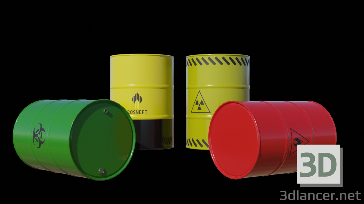 3d Pack of barrels v1_New and Branded model buy - render