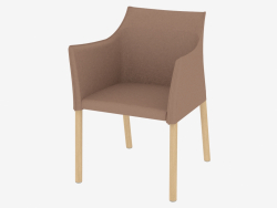 Стул в кожаной обивке Cap Chair