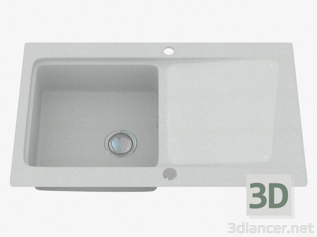 3d model Fregadero, 1 recipiente con escurridor - gris metalizado Moderno (ZQM S113) - vista previa