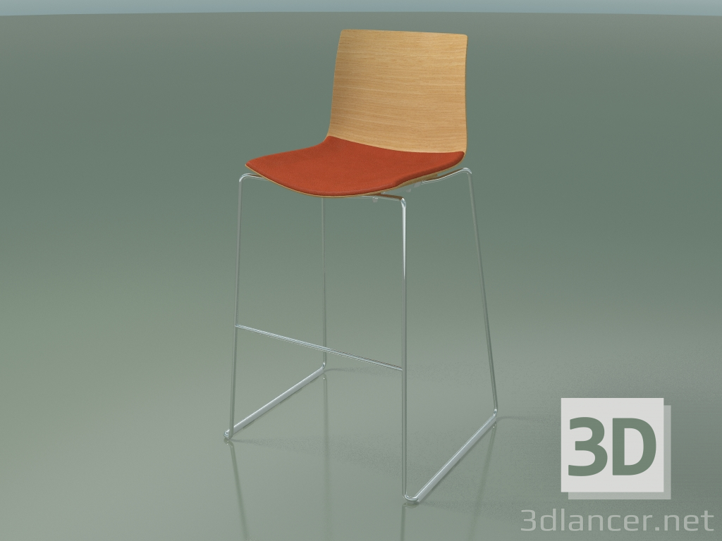 3d модель Стілець барний 0305 (на санчатах, з подушкою на сидінні, natural oak) – превью