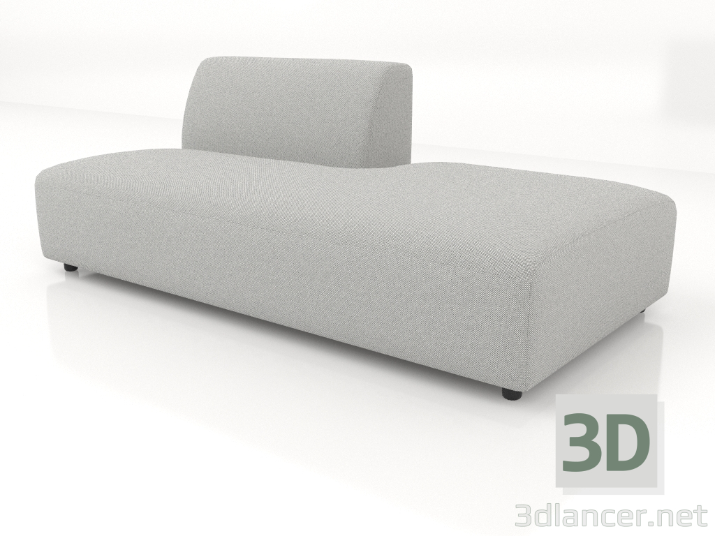 3D modeli Kanepe modülü 1 kişilik (L) 180x90 sağa uzatılmış - önizleme