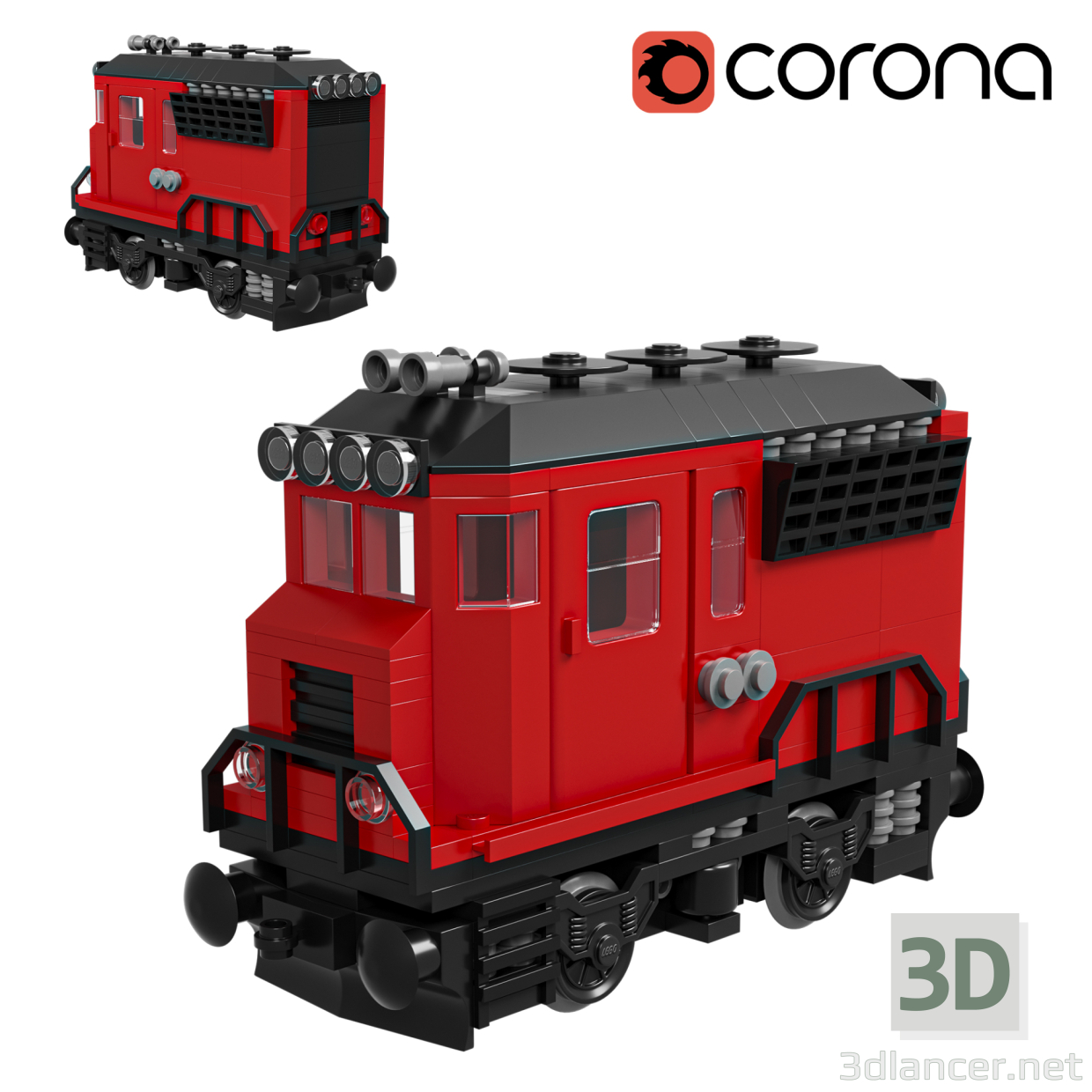 modèle 3D de Train Mini Extincteur Diesel-Électrique Classe B acheter - rendu