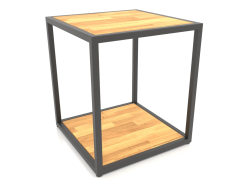 Table basse carrée à deux niveaux (BOIS, 40X40X44)