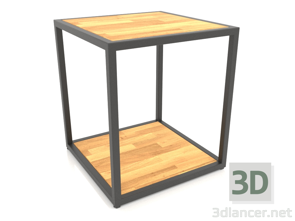 modello 3D Tavolino quadrato a due livelli (WOOD, 40X40X44) - anteprima