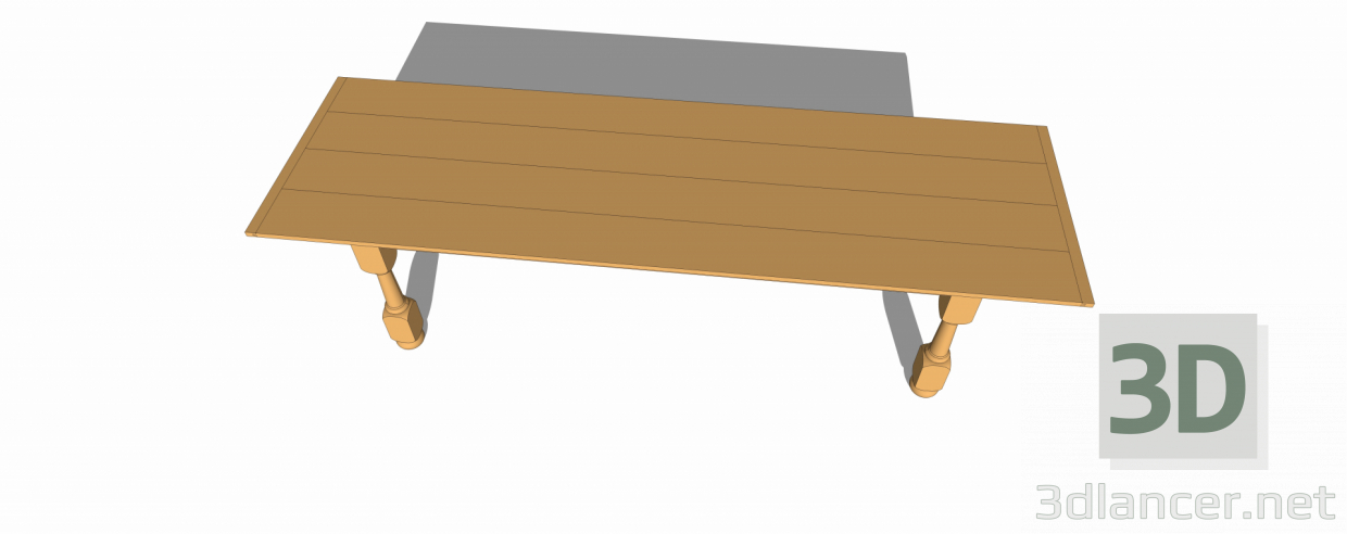 3d model Wooden Table - preview