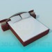 3D Modell Bett mit Nachttischen - Vorschau