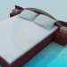 3D Modell Bett mit Nachttischen - Vorschau