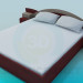 3D Modell Bett mit Nachttischen - Vorschau