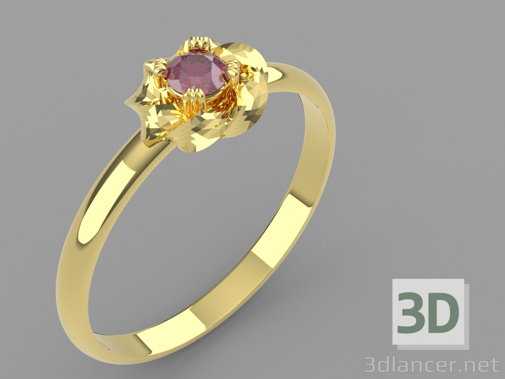 modèle 3D bague de fiançailles - preview