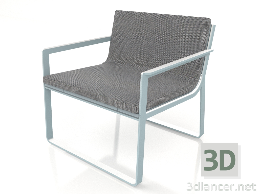 modèle 3D Fauteuil club (Bleu gris) - preview