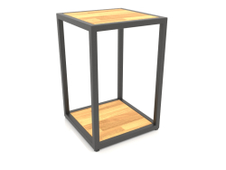 Table basse carrée à deux niveaux (BOIS, 30X30X44)