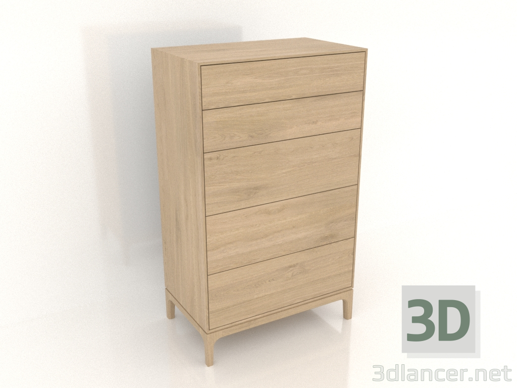 modello 3D Cassettiera FARGO 750x450x1250 mm (rovere schiarito) - anteprima modello 3D Cassettiera FARGO 750x450x1250 mm (rovere schiarito) - anteprima