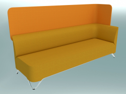 Triple sofa with armrest on the left, with a screen (3LW)