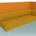 3d model Triple sofa with armrest on the left, with a screen (3LW) - preview