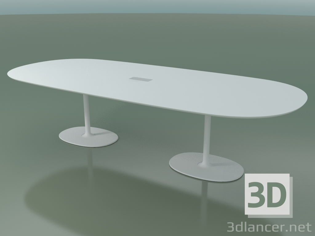 3d model Oval table 0665 with insulating sleeve for wires (H 74 - 300x131 cm, M02, V12) - preview