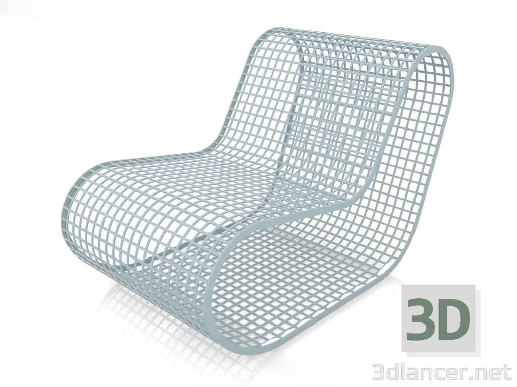 3d model Sillón club sin cuerda (Gris azul) - vista previa