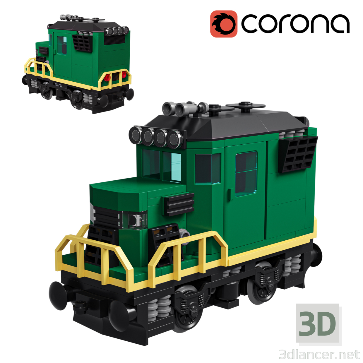 3d Train Mini Diesel-Electric Extinguisher Class D model buy - render