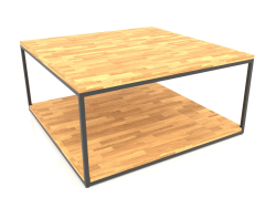 Quadratischer Couchtisch mit zwei Ebenen (WOOD FLOOR, 100X100X50)