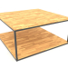 3d model Mesita cuadrada de dos niveles (WOOD FLOOR, 100X100X50) - vista previa