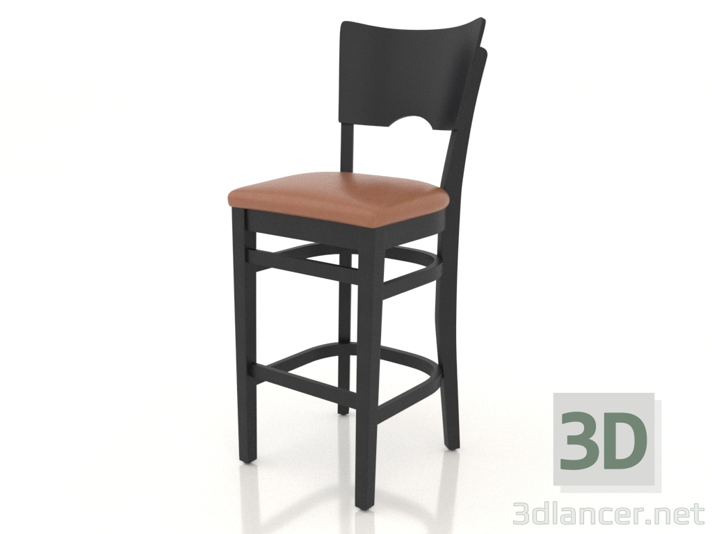 3d model Taburete de bar York (wengué oscuro) - vista previa