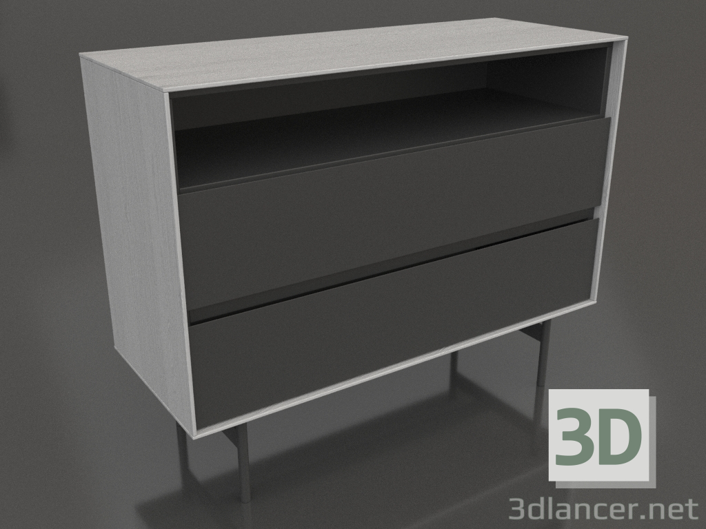 3d model Chest of drawers OPEN 1000x400 mm (white RAL 9010) - preview